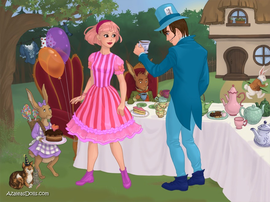 Stephanie and Sportacus in Wonderland