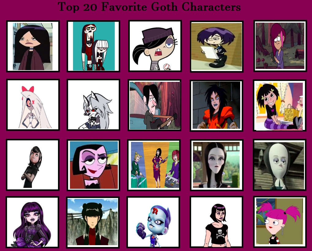 My Top 20 Favorite Goth characters by Toongirl18 on DeviantArt My Top 20 Favorite Goth characters by Toongirl18 on DeviantArt