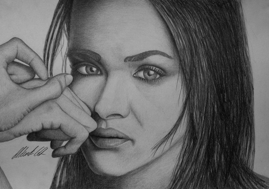 Rachel Weisz pencil portrait