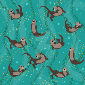 Swimming otters