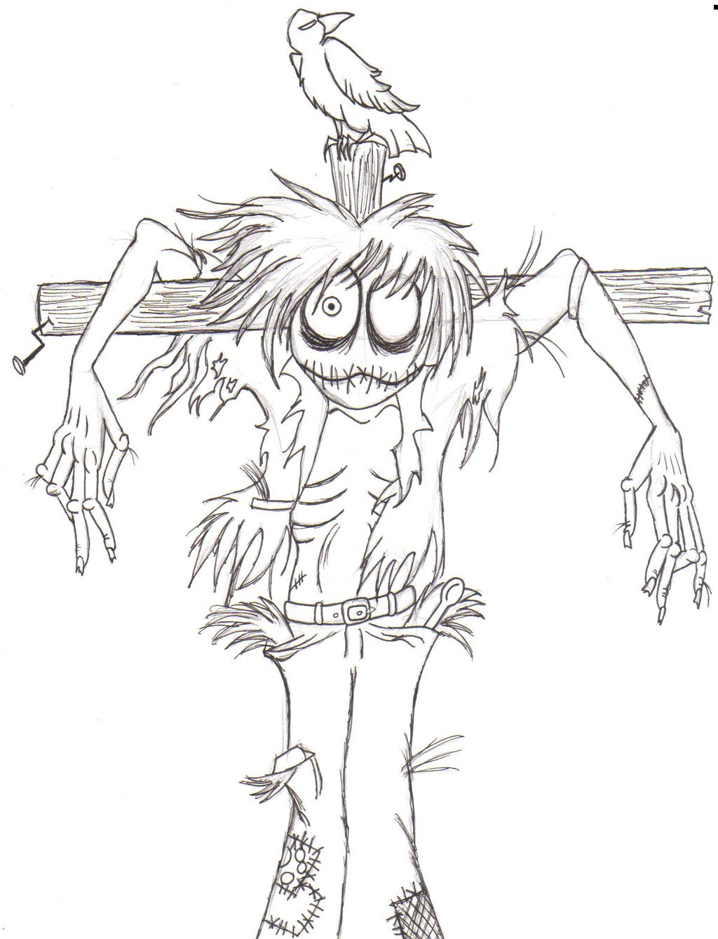 The Scarecrow Boy-line art