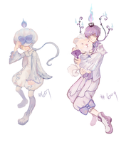 Litwick and Chandelure gijinka