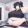BBW - e-girl looking her fat body
