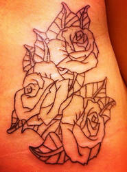 Roses Outline Tattoo