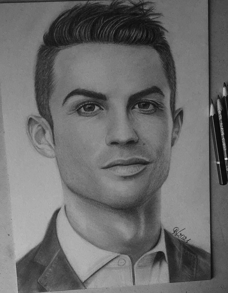 Cristiano Ronaldo portrait by RomutesDrawings on DeviantArt