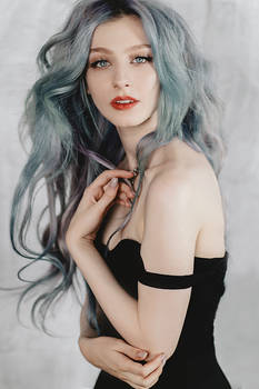 Green hair beauty