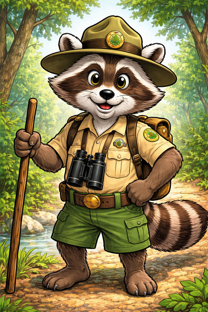 Racf Ranger Ranger Rick the raccoon ranger of the stream by dandeerbuck on DeviantArt