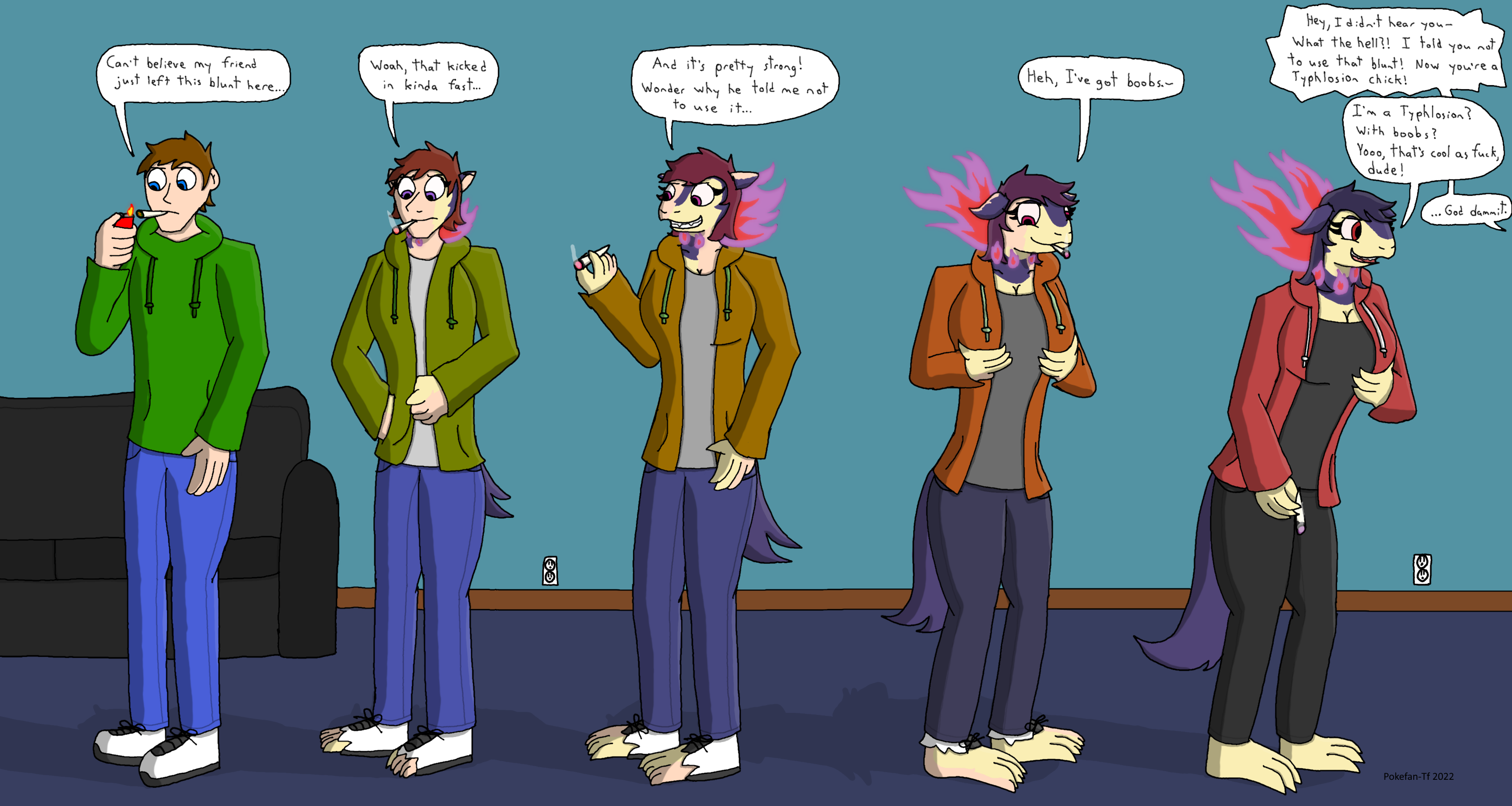 Anthro Hisuian Typhlosion TF/TG by Pokefan-Tf on DeviantArt