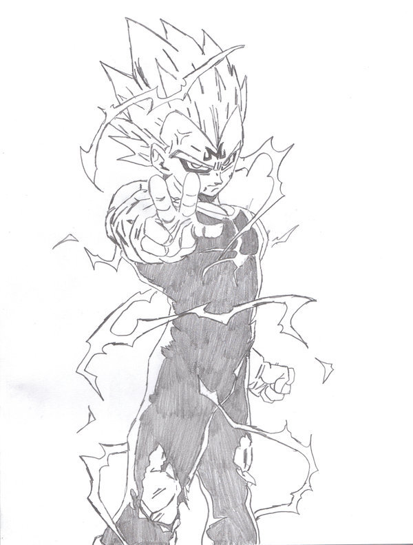 my drawing-majin vegeta(meu desenho-majin vegeta) by NickBF5 on