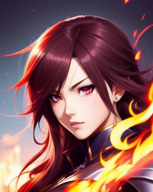 Anime fire girl