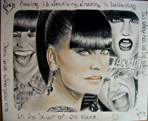 Jessie J colored pencil/pastels drawing