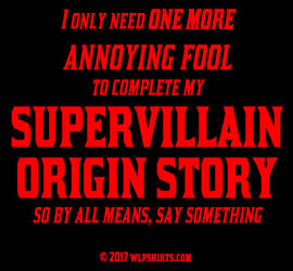 Shirt design- Supervillain Warning