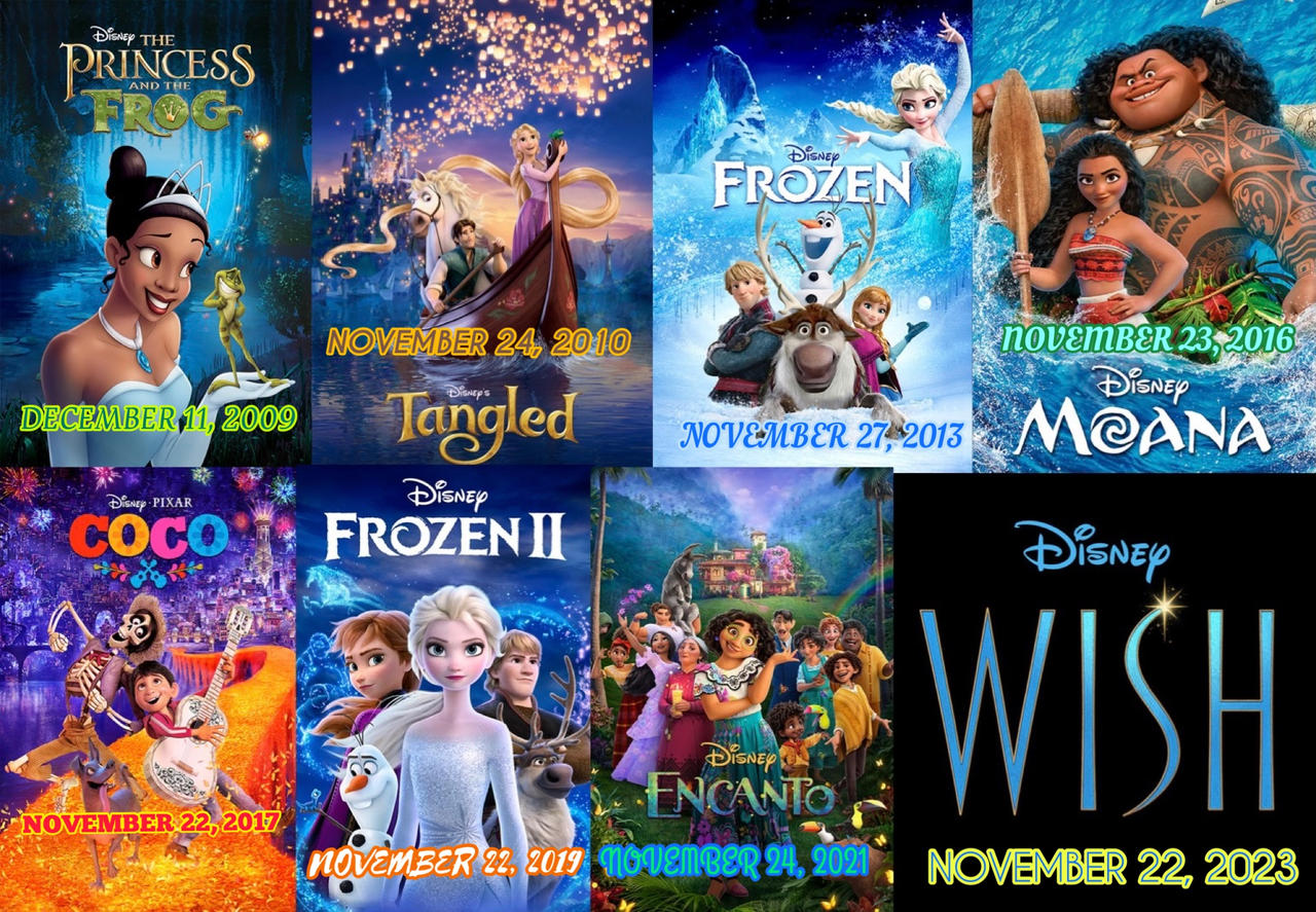 Disney Animated Musical Movies From 20092023 by EvanFerguson on DeviantArt