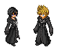 Roxas and Xion Sprites by oxOXNamineMayXOxo