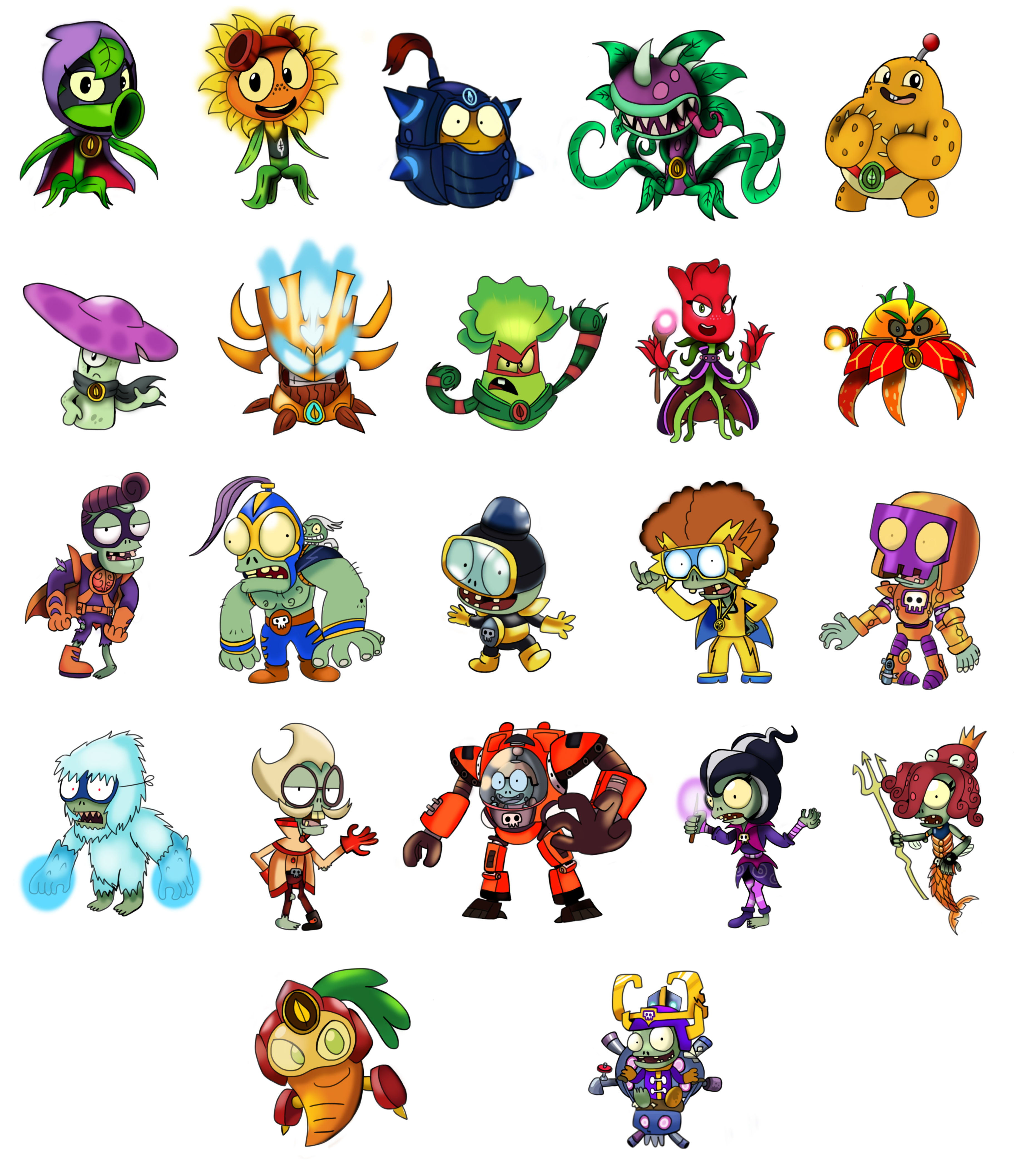 Plants vs Zombies Heroes Characters by JC1234TheToonist on DeviantArt