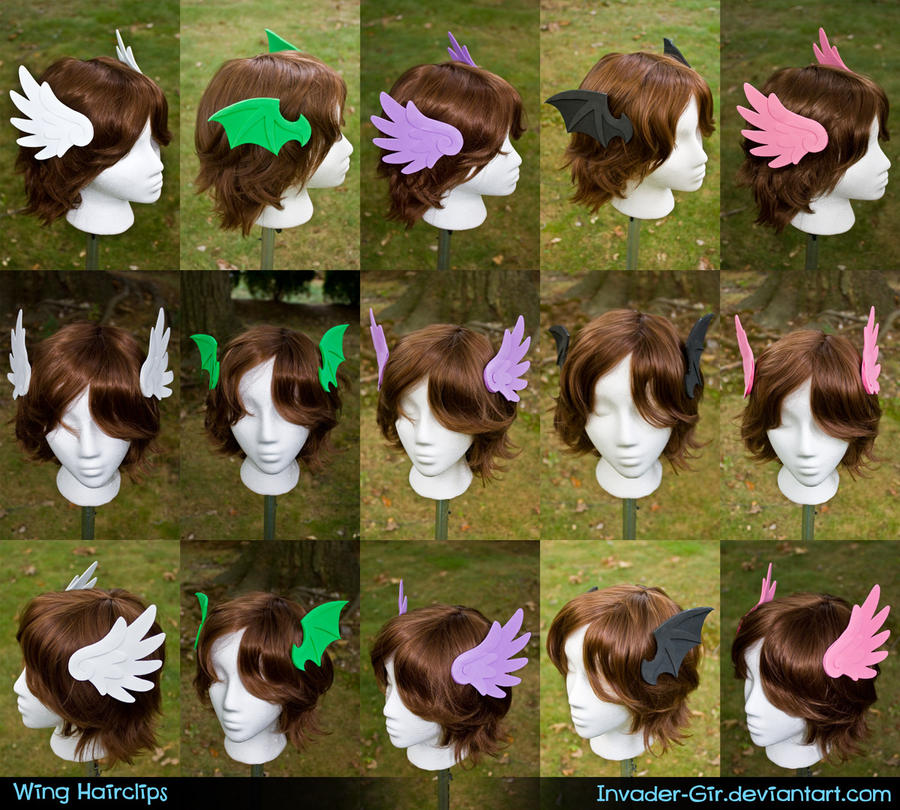 Wing Hairclips by invader-gir