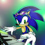 Sonic playing music