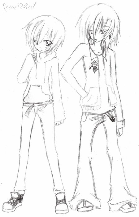 Riku and Shiki Draft 1 by RoxasS2Axel