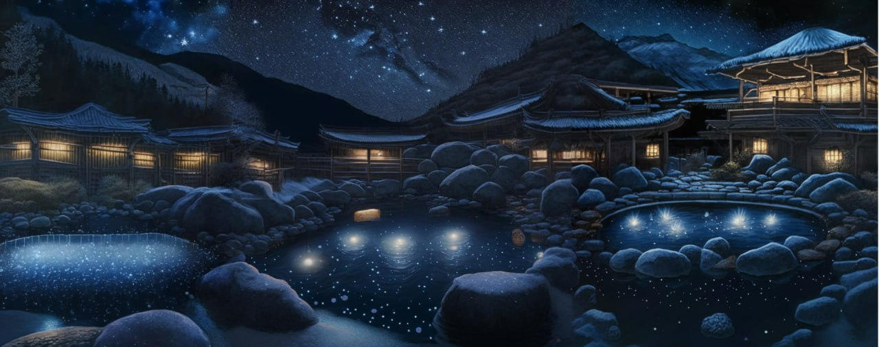 canvas of Japanese hot springs by AlfirinEdhel on DeviantArt