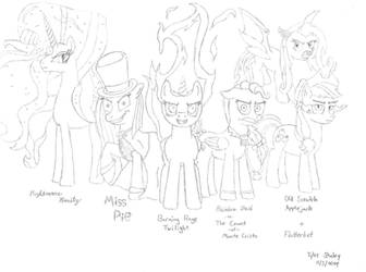 Dark Mane Six by AnimeVeteran