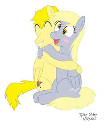 Hug for the Lovely Walleyed Mare (Colored) by AnimeVeteran