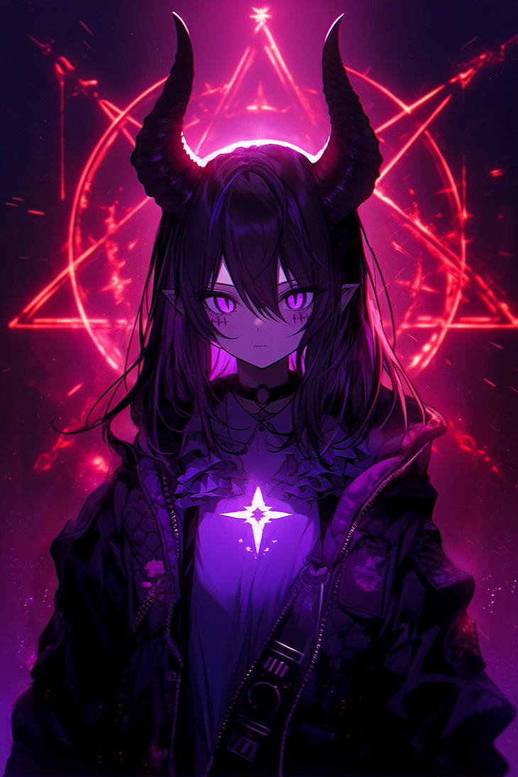 Neon Dark Anime with Horns Wallpaper. by CorruptedRequired on DeviantArt