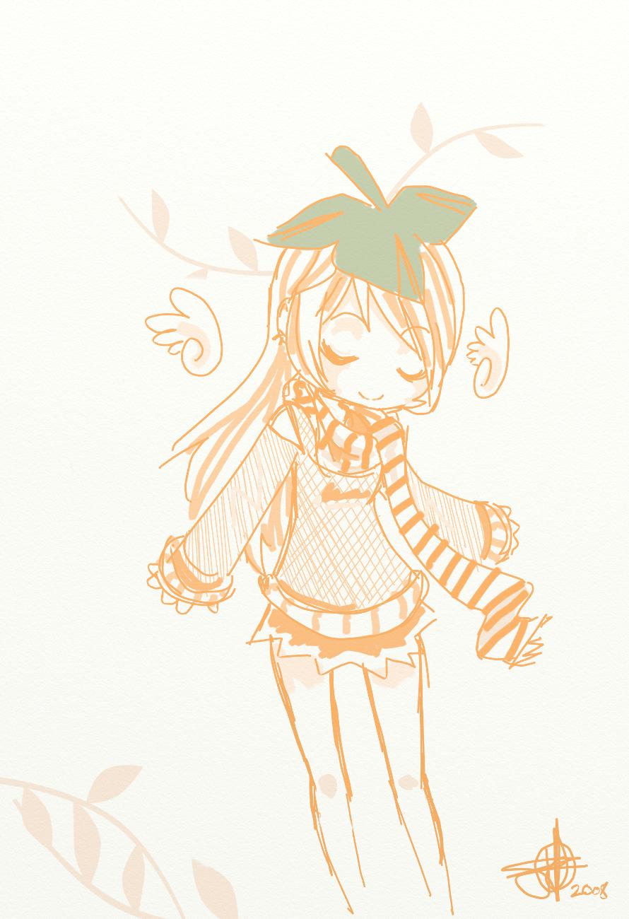 Scarf and Orange Leaves