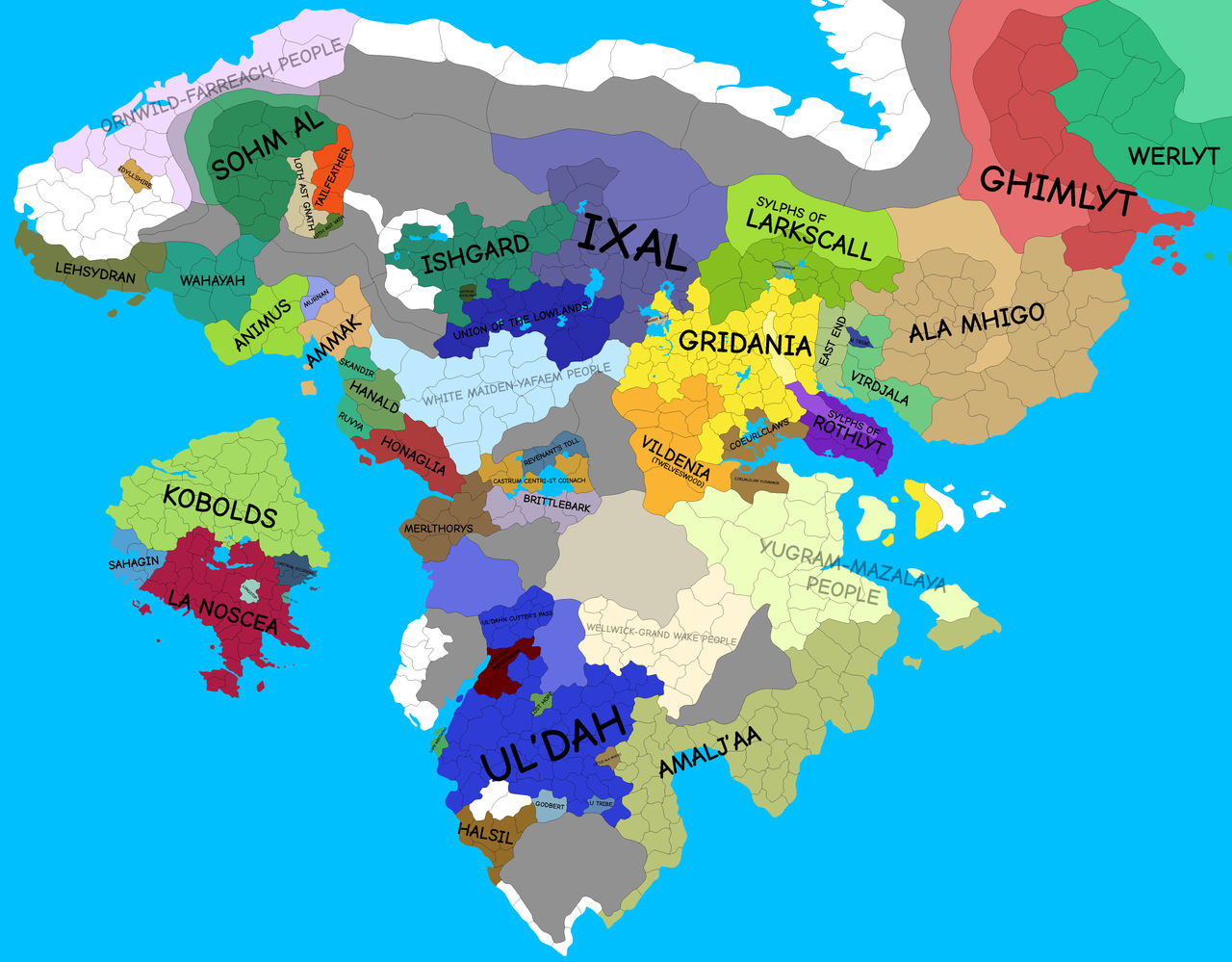 Eorzea Political Map by VectorV9260 on DeviantArt