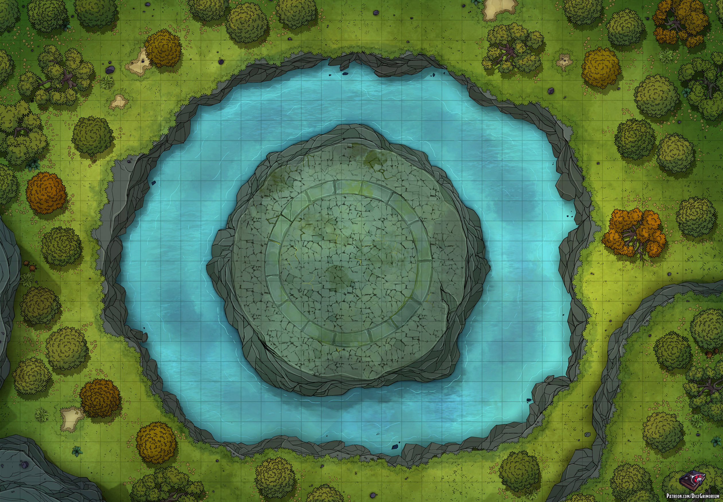 Forest Arena Battle Map 36x25 by DiceGrimorium on DeviantArt