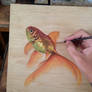 Painting goldfish.