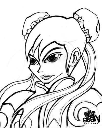 ChunLi line art