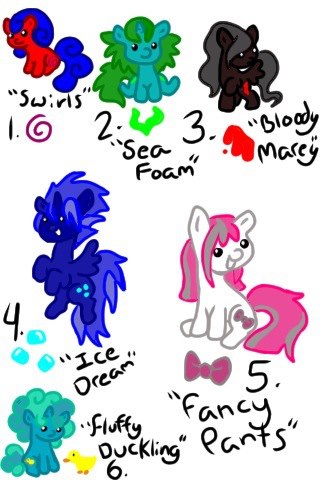 CLOSED Pony Adopts: 6 Ponies!