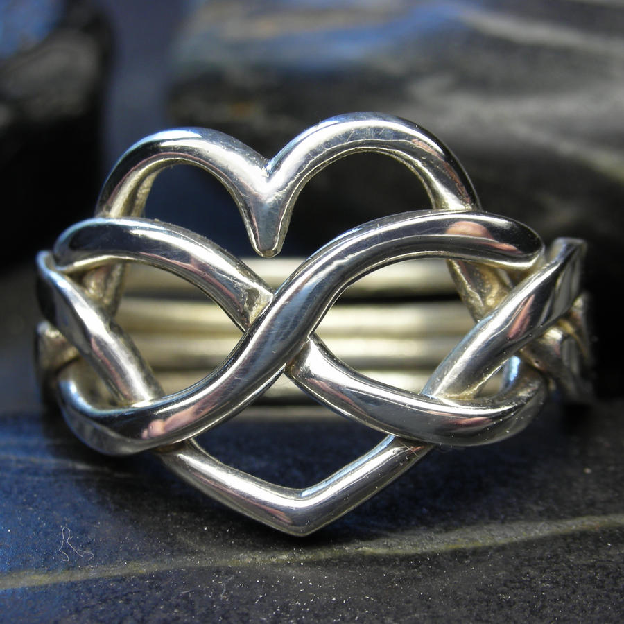 Heart shaped puzzle ring