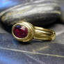 Large ruby 18kt gold ring