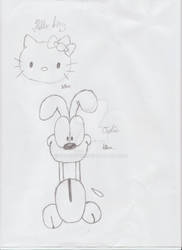 Odie and Hello Kitty