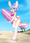 Bunny Barbie runs to the sea by Bestiary7