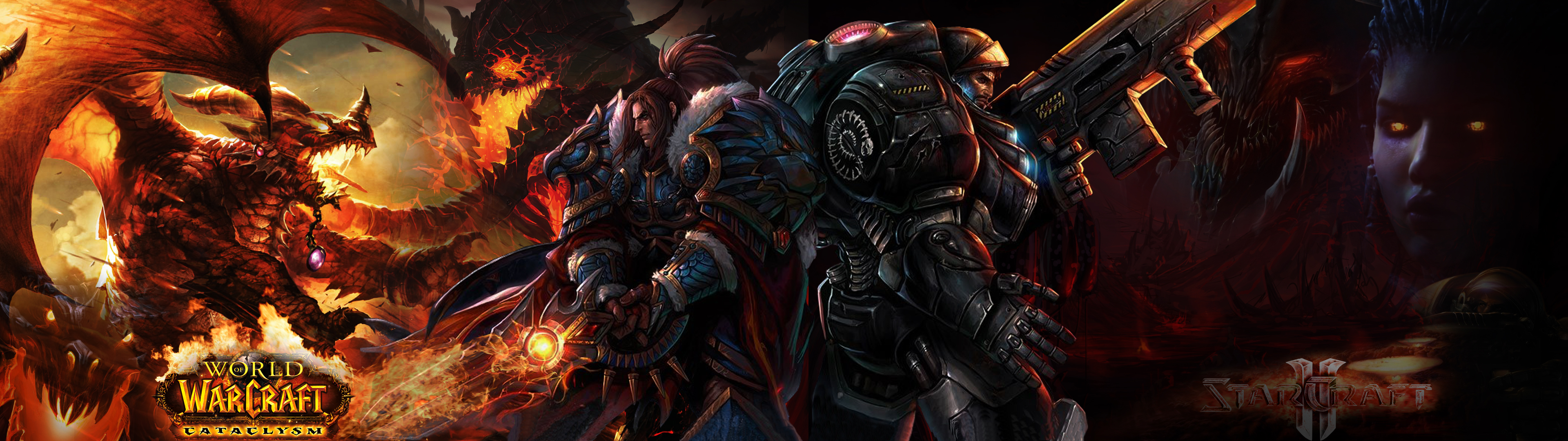 WoW and SC2 Dual Screen Wallpaper by CHIPINATORs on DeviantArt