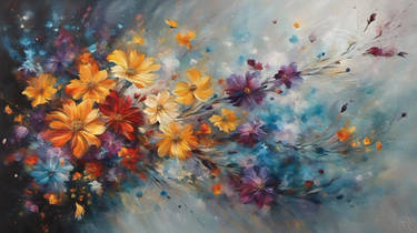 Oil on Canvas - Floral -02 - 3840x2160m