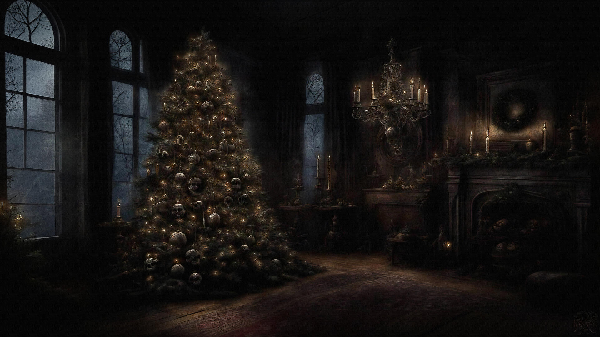 Oil on Canvas - Goth Christmas 06 - 3840x2160m by RonaldCoone on DeviantArt