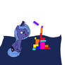 Luna with Building Blocks