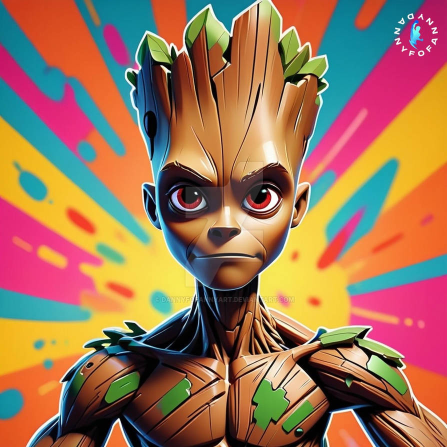Punk Groot Pop Art - Groot by dannyfofannyart on DeviantArt