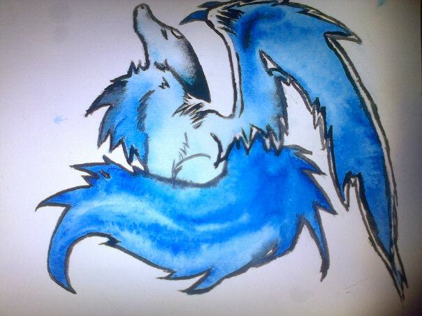 blue anime wolf with wings by passionforart672 on DeviantArt blue anime wolf with wings by passionforart672 on DeviantArt