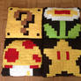 Quilted Super Mario Bros. Pixel Pillows Set