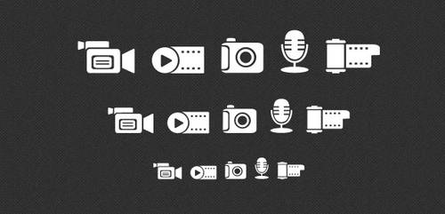 Media icons set (PNG, PSD)