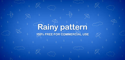 Umbrellas and clouds pattern (PNG)