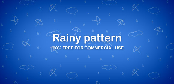 Umbrellas and clouds pattern (PNG)