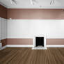 Empty Room - Orange Brown Pattern and White