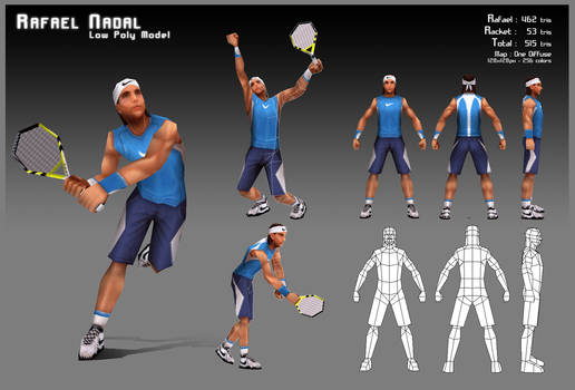 Rafael Nadal - Low Poly