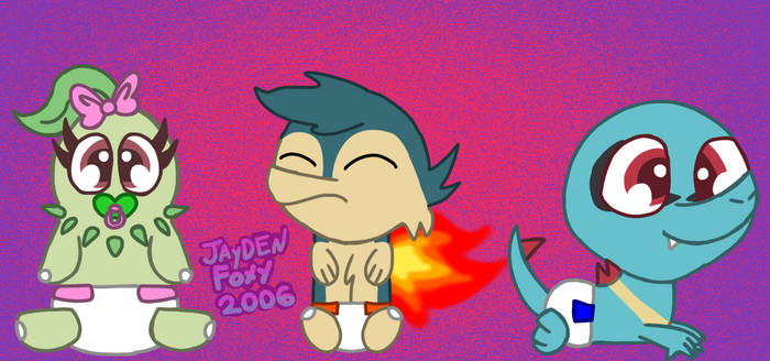 Anthro Baby Johto Starters