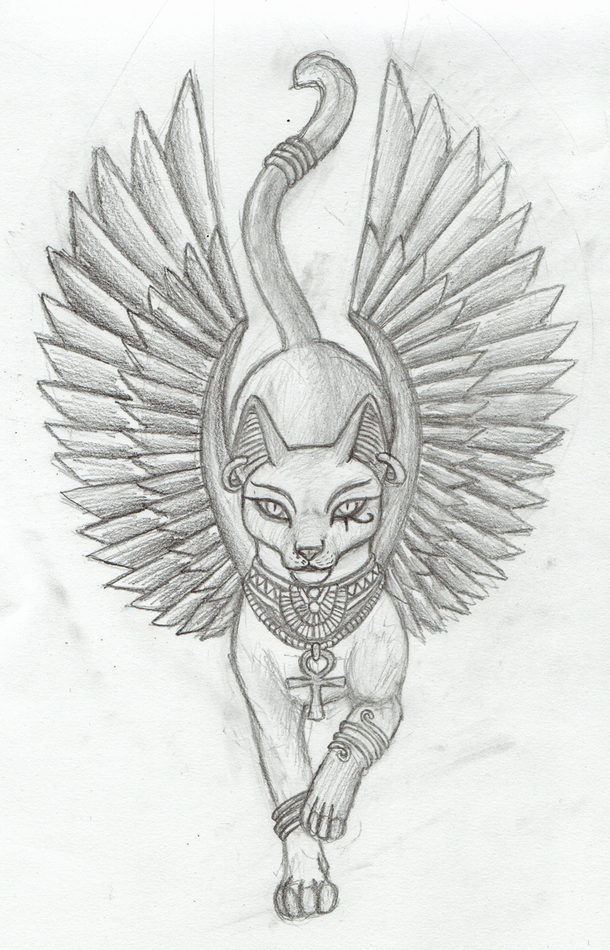 Bastet v1 tattoo by Tharanthiel on DeviantArt